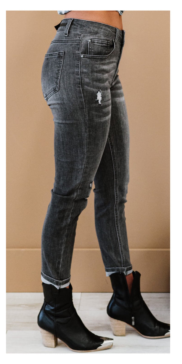 RISEN Guess What? Mid-Rise Distressed Jeans - Sexy~N~Snappy