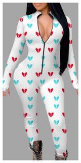 Valentine’s Day Print Jumpsuit - Sexy~N~Snappy
