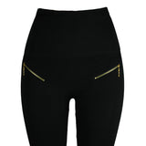 High-waisted Tight Pants Tummy Control Zipper Leggings for Women Seamless Breech with Diamond-studded Pants