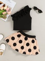 Girls Ruffled Top and Polka Dot Skirt Set - Sexy~N~Snappy