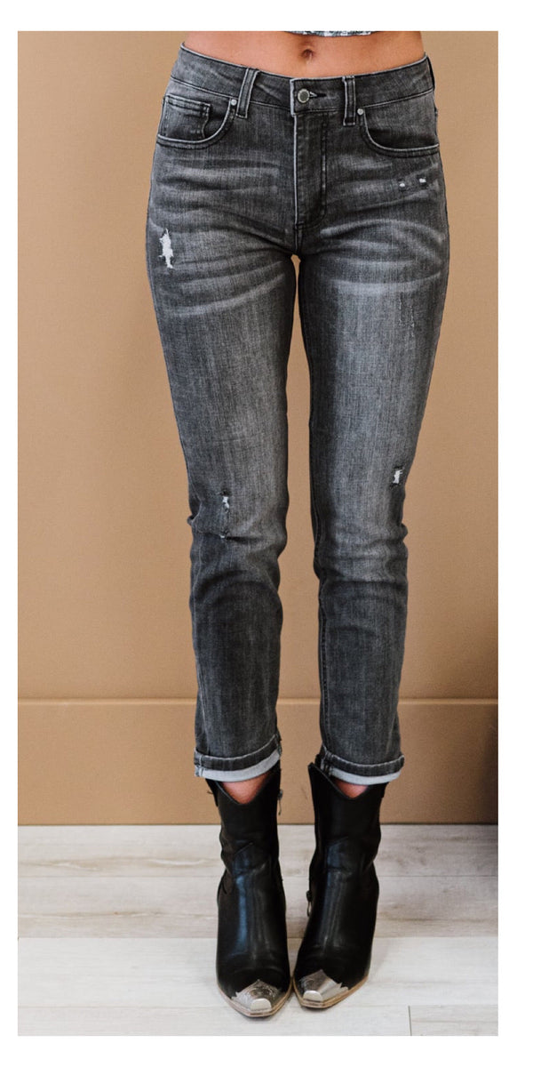 RISEN Guess What? Mid-Rise Distressed Jeans - Sexy~N~Snappy