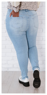 Kancan skinny ankle jeans at Last Distressed Button Fly Skinny Jeans - Sexy~N~Snappy