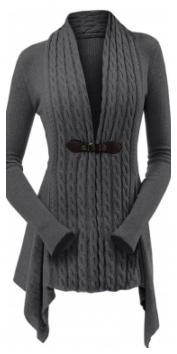 Autumn Sexy~N~Snappy Grey Buckle Me Up Sweater - Sexy~N~Snappy
