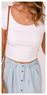 Cutout Tie Back Cropped Top - Sexy~N~Snappy