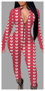 Valentine’s Day Print Jumpsuit - Sexy~N~Snappy
